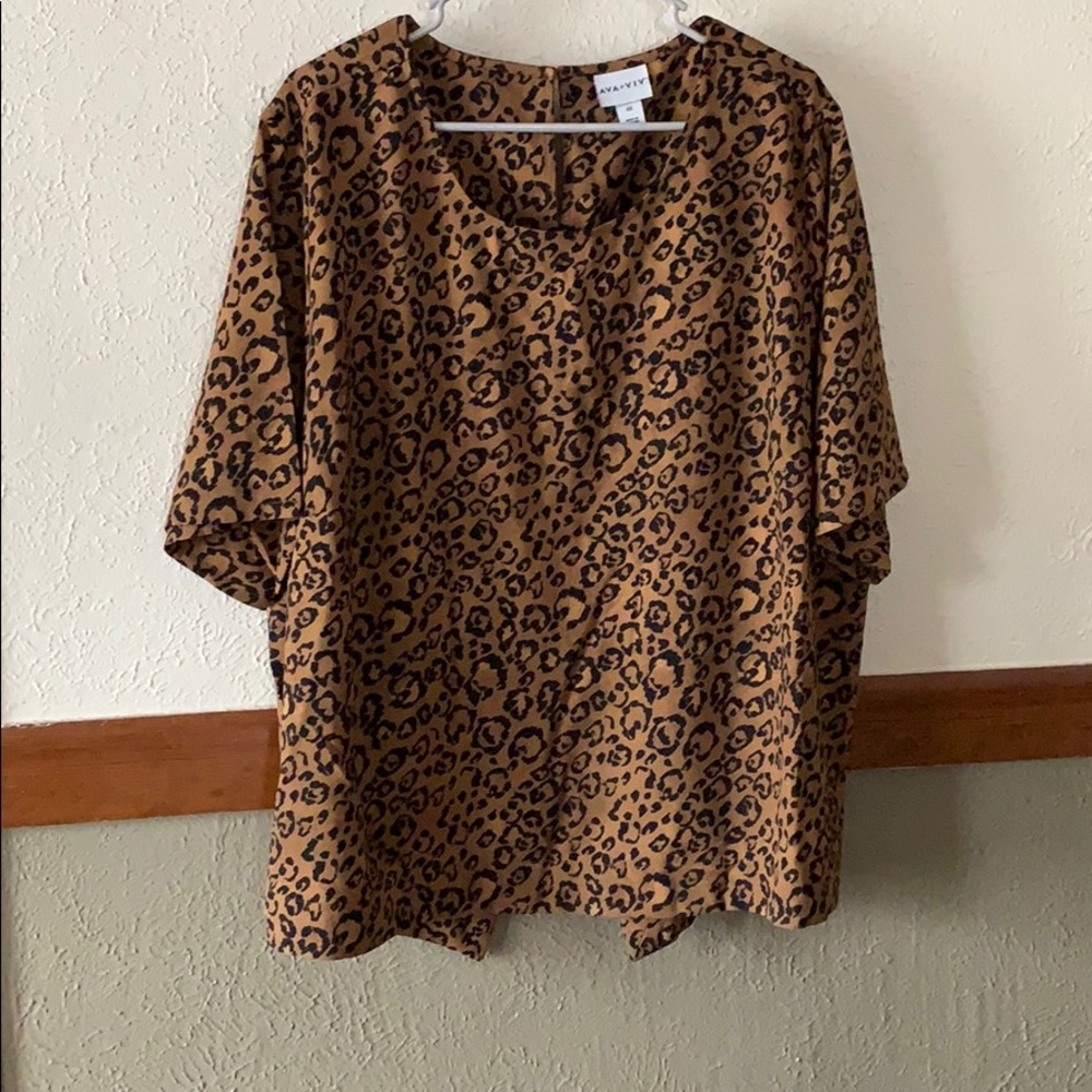 Plus size cheetah blouse